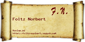 Foltz Norbert névjegykártya